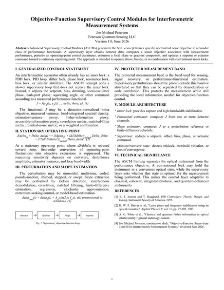 Cover preview: Objective-Function Supervisory Control Modules for Interferometric Systems